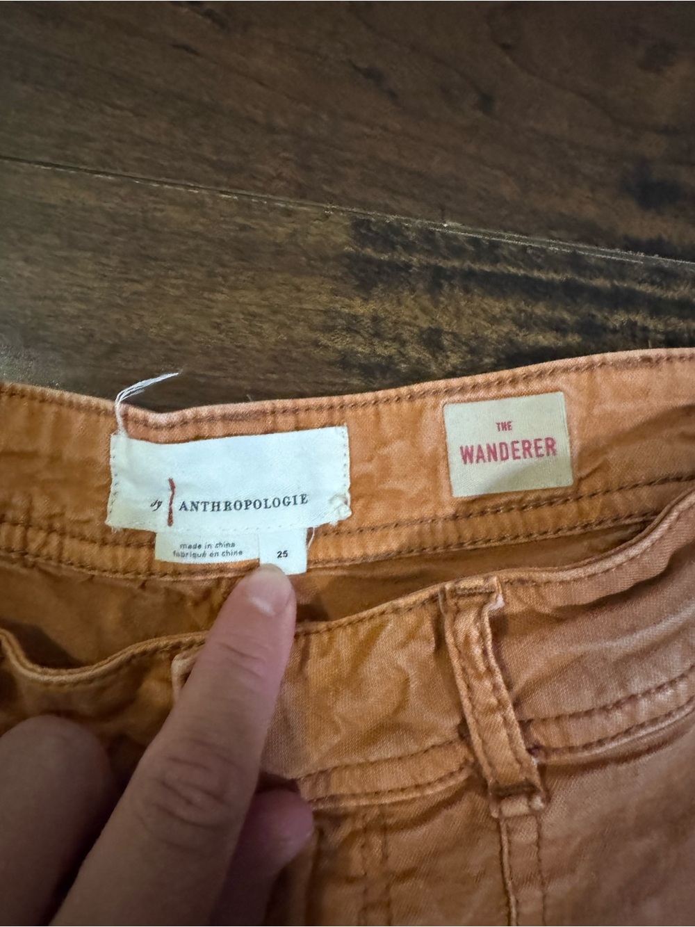 Anthropologie Women’s Rust Brown Cargo Pants Fall Cotton Linen Size 25 - Picture 3 of 7